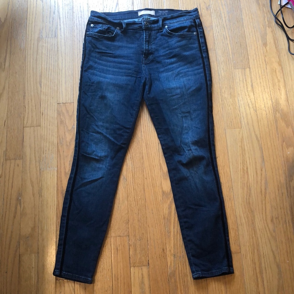 7FAM dark jeans w/ double stripe